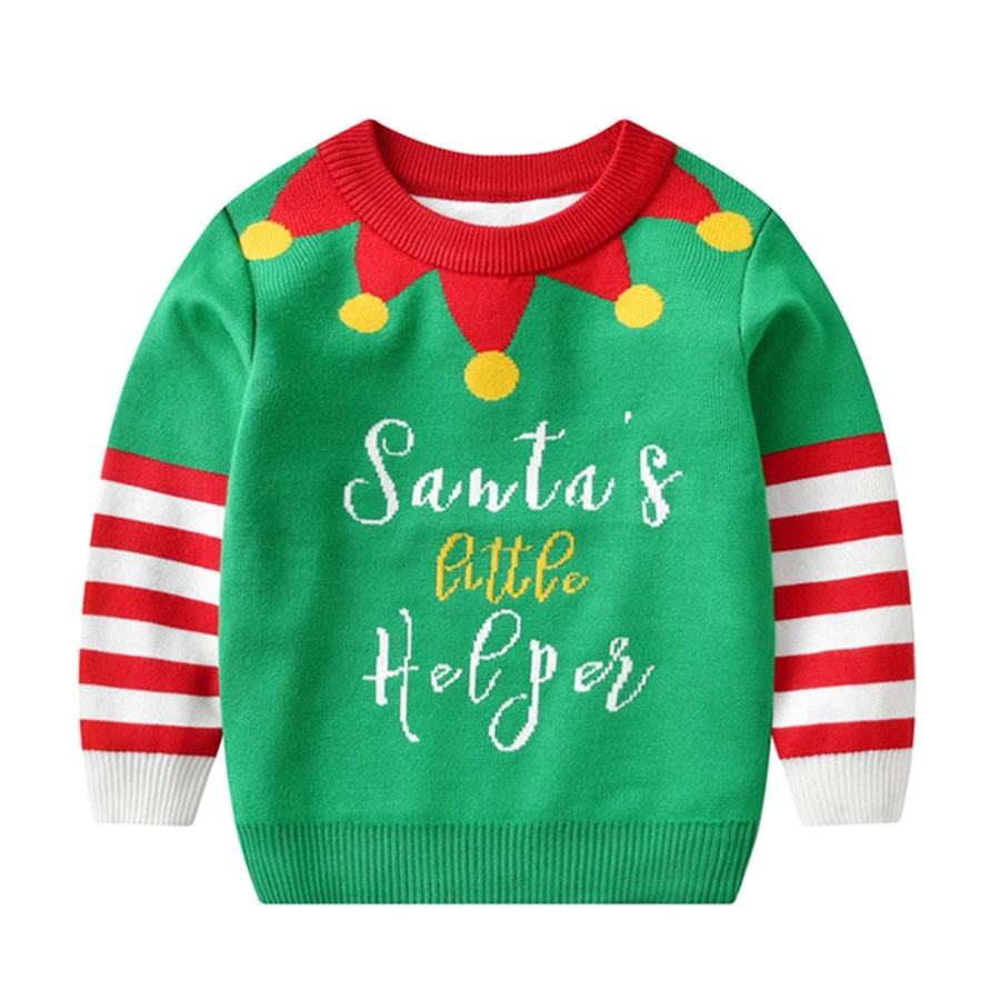 Wholesale/Supplier Christmas Sweater Cartoon Children's Sweater Christmas Kids Long Sleeve Knit Sweater Children Knitwear