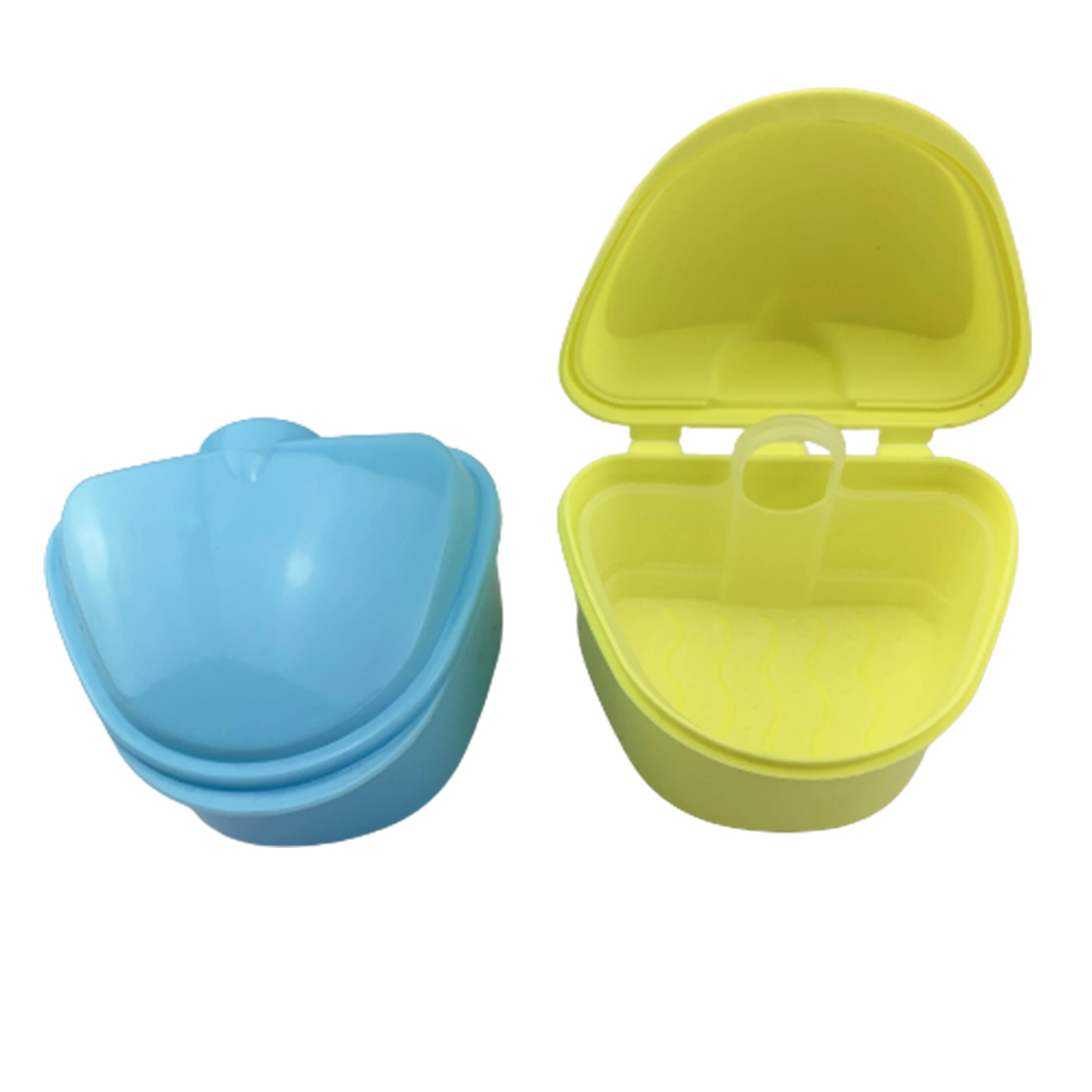 Colorful Plastic Retainer Denture Bath Box with Strainer Basket