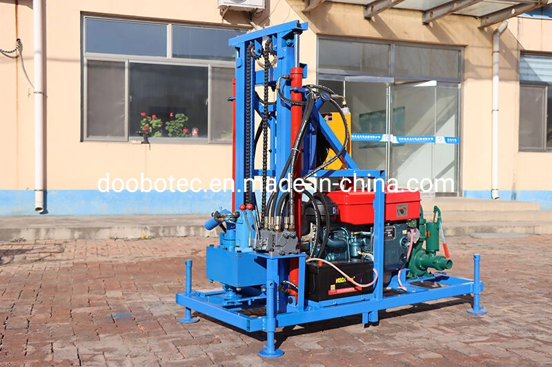 China One Man Portable Electric Start 22HP Gasoline Diesel Wheeled Small Rock Bore Drill Rig Borehole Hydraulic Mud Rotary Soil Deep Water Well Drilling Machine