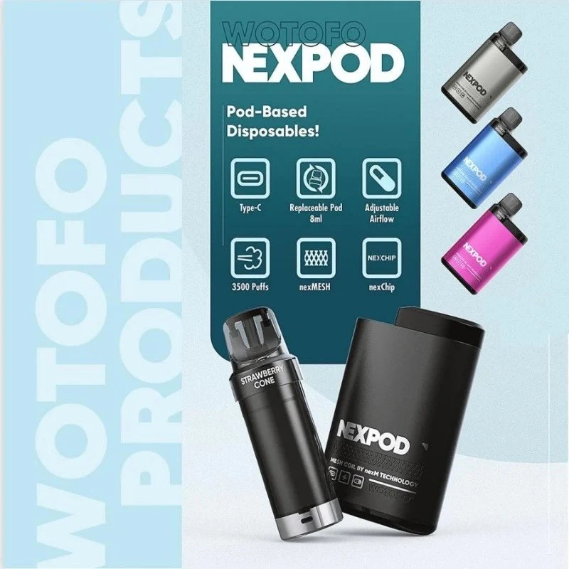 Mayorista/Proveedor Nuevo Ecigarrillo Wotofo VAPE Nexpod Pod 3500 Kit Skuare Pod 6000puffs Vaporizer desechable pods reemplazables Vaporing Mesh Coil Roma Atomizador