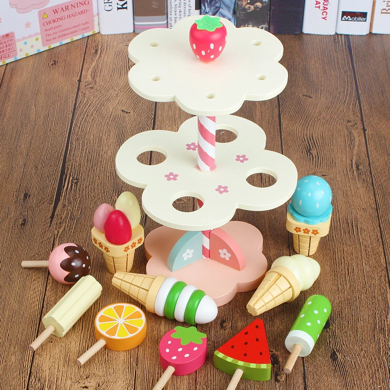 Wooden Round Tree Display Ice Cream Toy