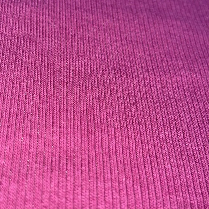 Soft and Stretchy Ribbed Knit Fabric: Plain Dyed, 57% Cotton 38% Rayon 5% Spandex, 2X2 Rib, Stretch Jersey Fabric