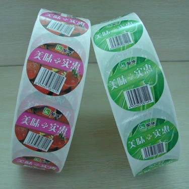 Impresión de adhesivos de etiquetas personalizadas, rollo de plástico estampado adhesivo impermeable Vinyl Alimentos vidrio botella de embalaje etiqueta adhesiva