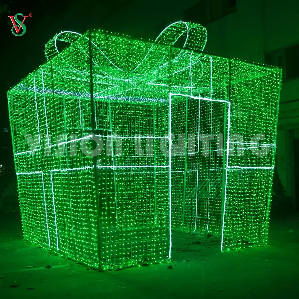 Registado DMX 512 RGB grande presente de Natal Box Luz Motif