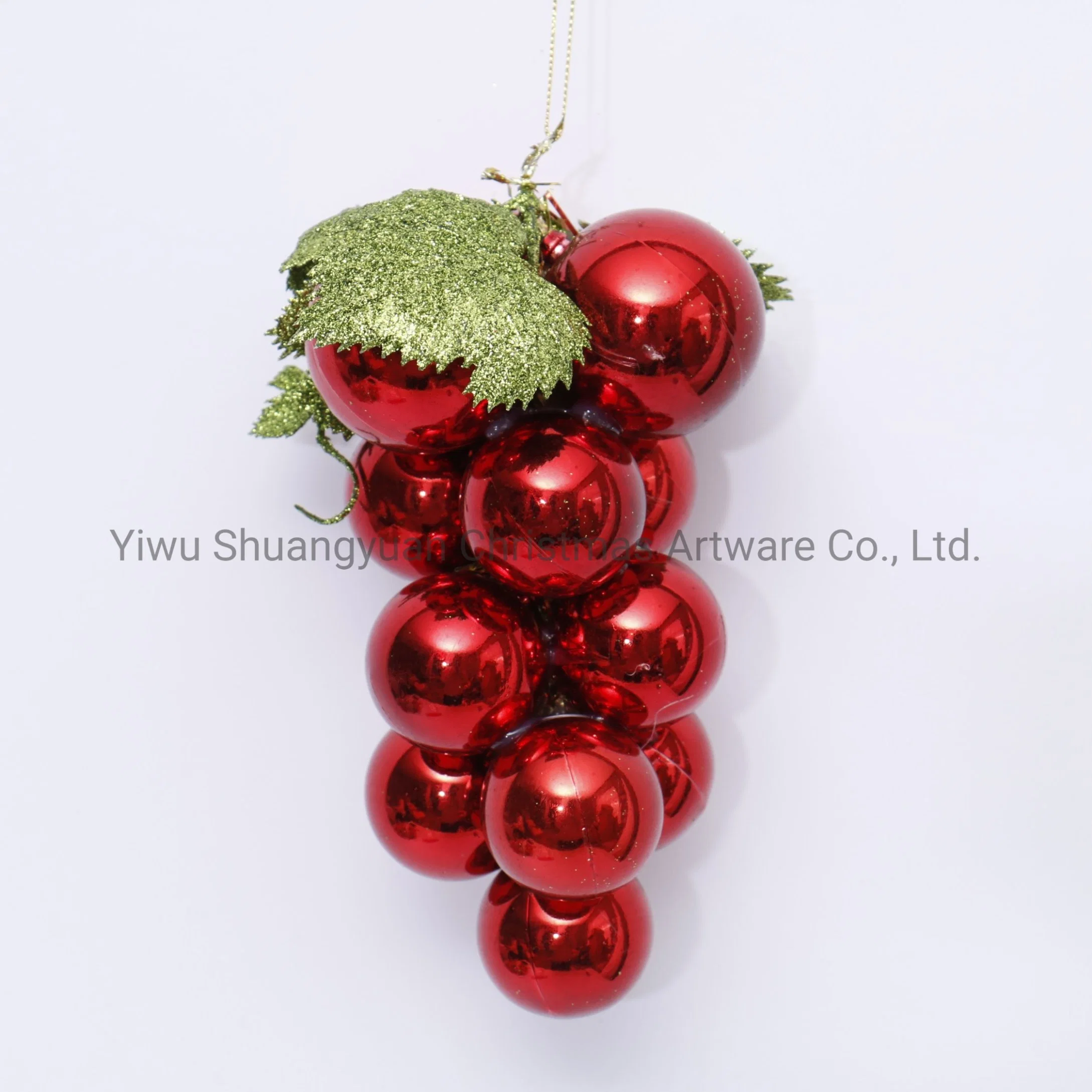 Christmas Decoration Red Plastic Grape Ball Chain Hanging Ornaments