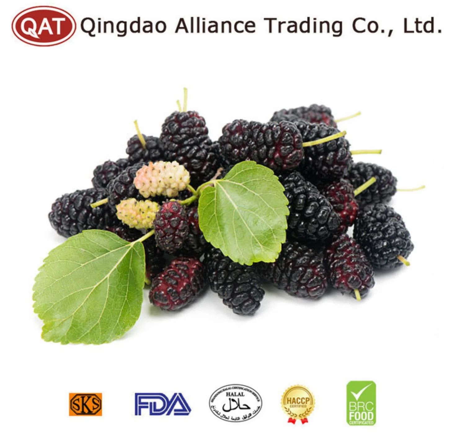 100% Natural Organic Bulk IQF Fruits Frozen Mulberry Whole From China