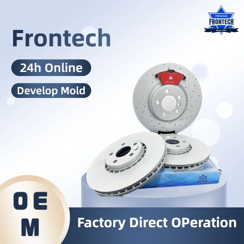 Frontech Quality Assurance Low Price Long Life Slotted Coated Front Brake Disc