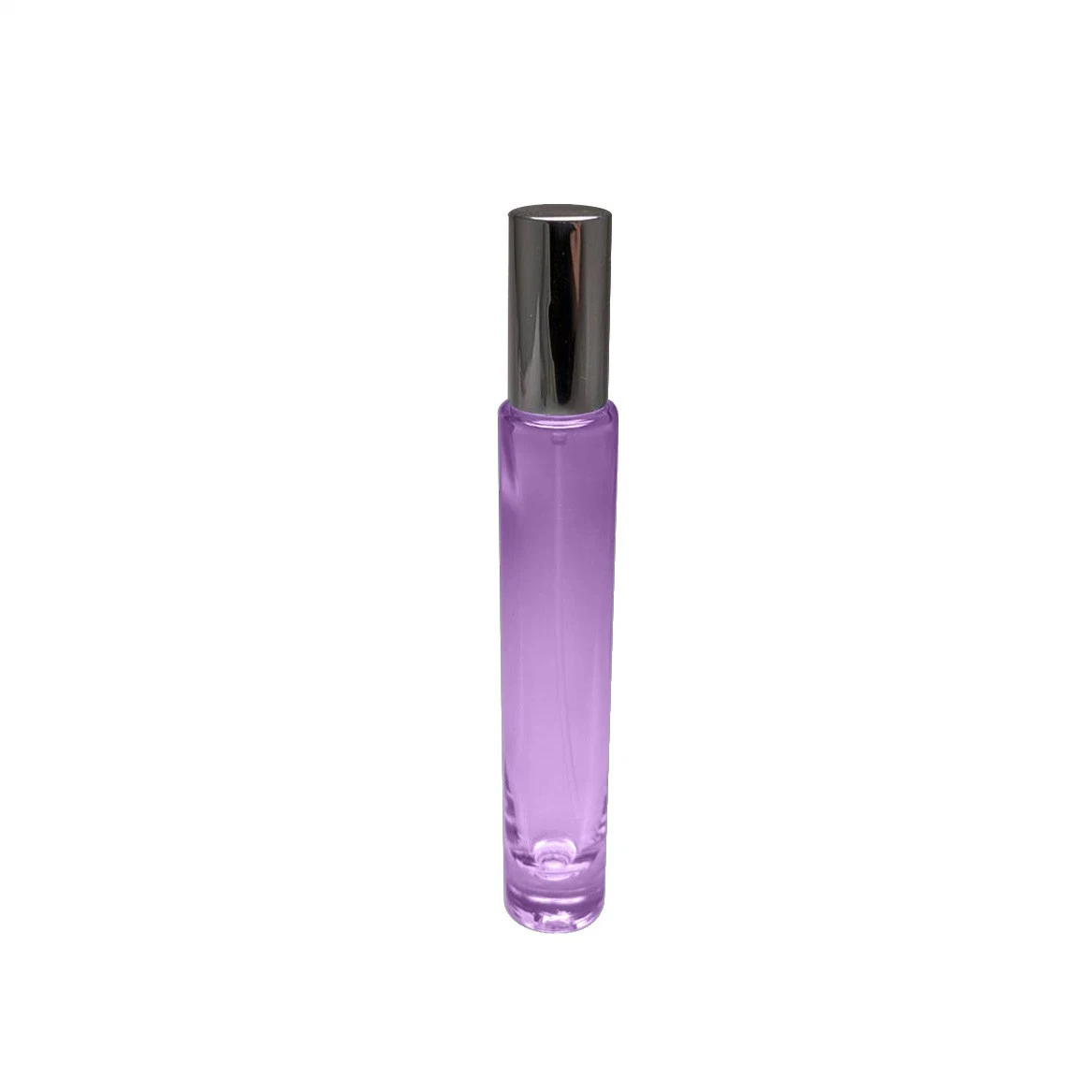 Personnalisation de bouteille en verre de parfum 10ml Parfum Tall cylindre vide emballages en verre avec un liquide matériau aluminium argenté du pulvérisateur