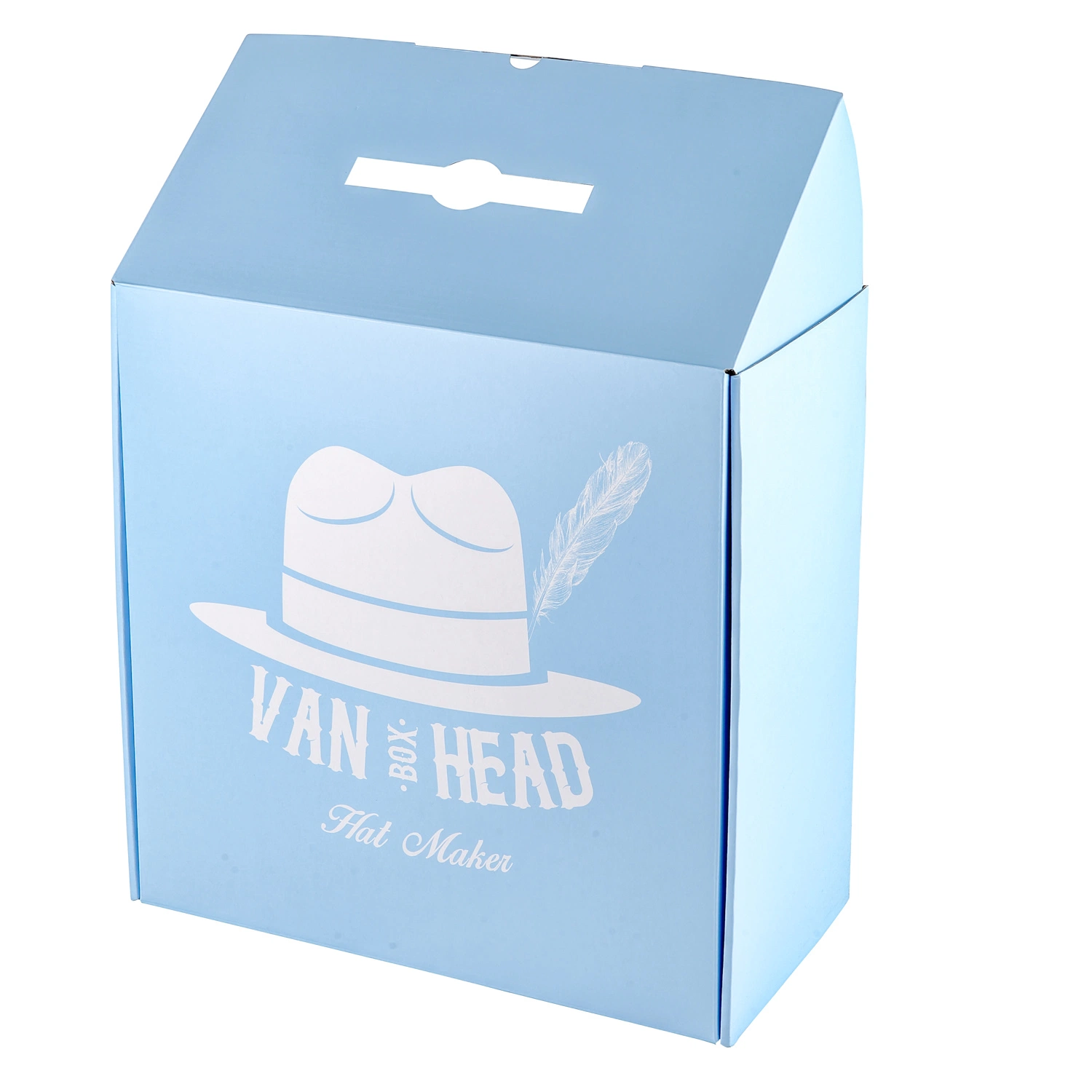 Full Blue Color Printing Carton Shipping Box Package for New Fashion Men Kids Winter Wool Hats