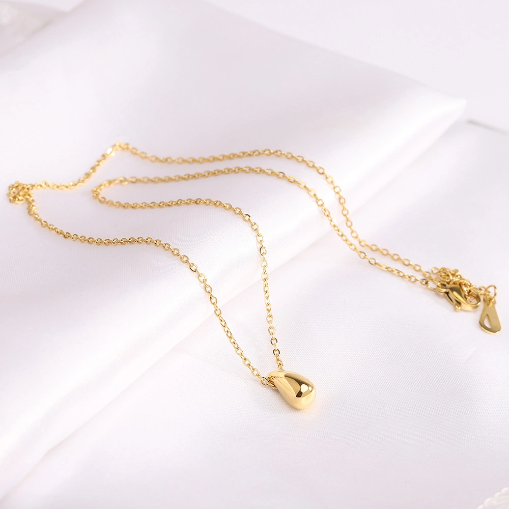 Trendy Design Gold Plated Stainless Steel Geometric Water Drop Necklaces for Gifts