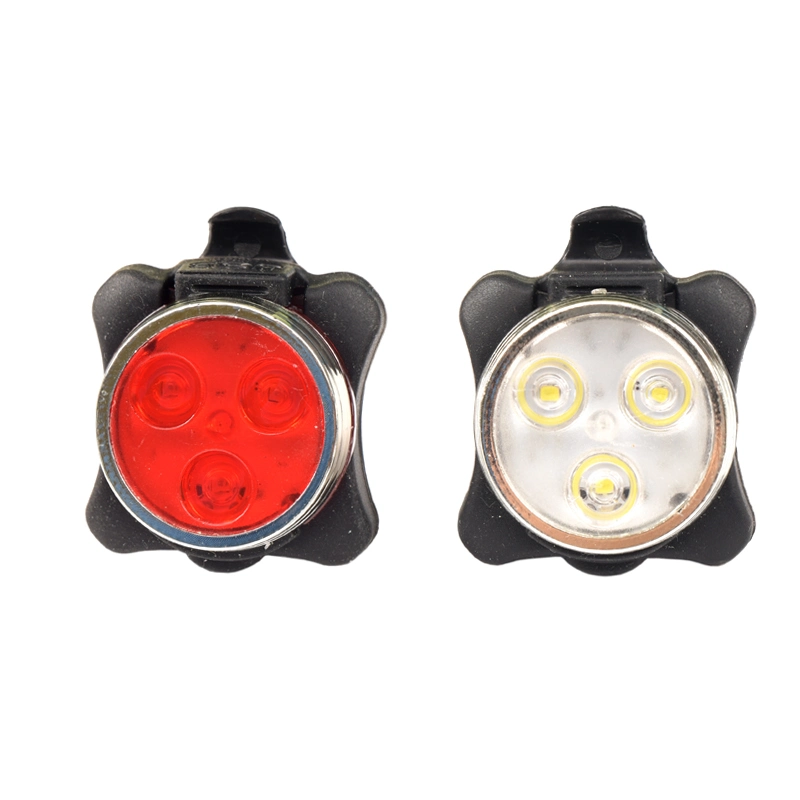 CONJUNTO de LUZ LED para bicicleta recarregável, 2 UNIDADES, vermelho e branco quente Mini-luz para bicicleta à prova de água USB