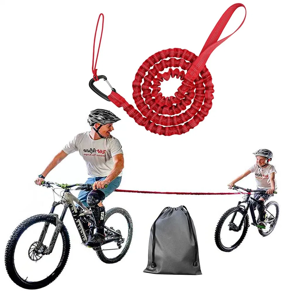 Corde de remorquage sangle de ceinture de vélo Le vélo de montagne Parent-Child Tirez réfléchissant élastique extérieure Portable de traction vélo pour les enfants Les enfants des adultes