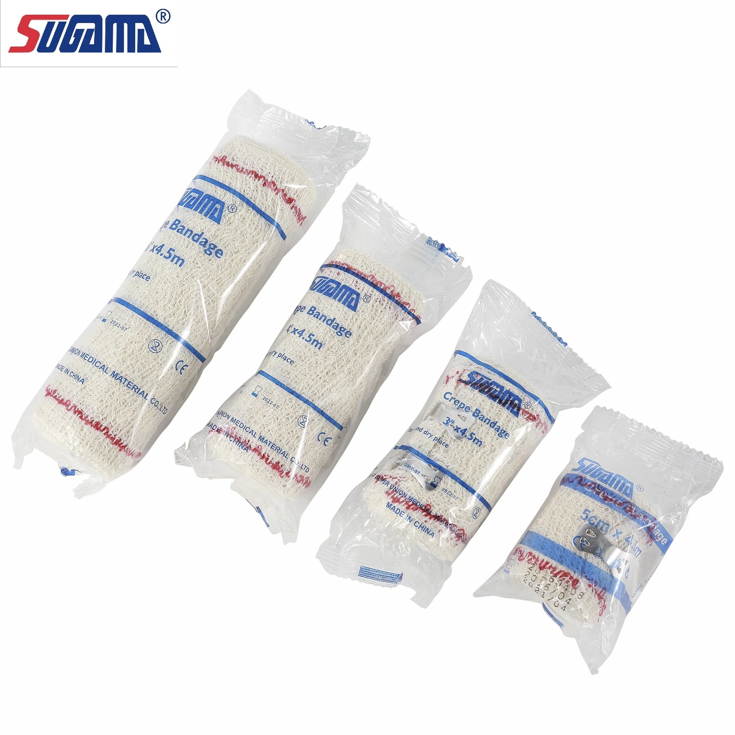 Buena calidad muestras gratuitas Alto Elastic Medical Cotton vendaje crepe