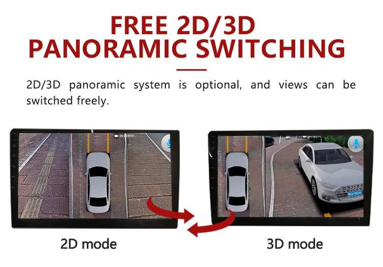راديو تلقائي ستريو Android ستريو بانورامي شامل من قبل شركة Wemaer OEM Universal 3D 360 مشغل تلفزيون سيارة بمعالج الإشارة الرقمية GPS Navigation WiFi 10.1/9 بوصة 2.5D 2+32 جم شاشة اللمس 360 كاميرا السيارة