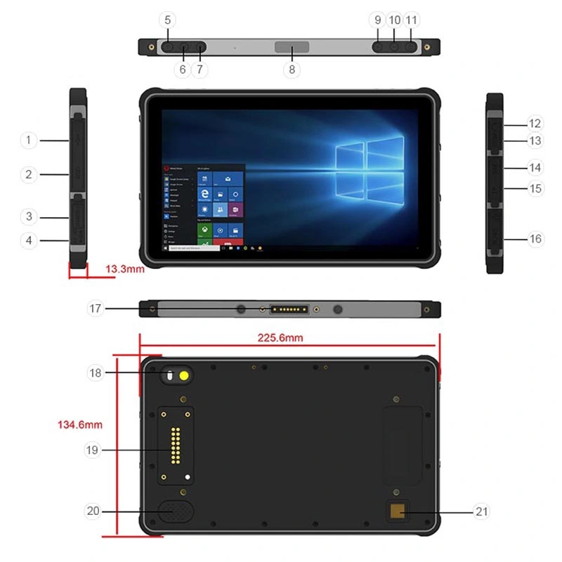 Windows Industrial Waterproof 4G Network Rugged Tablet PC for Warehouse Management