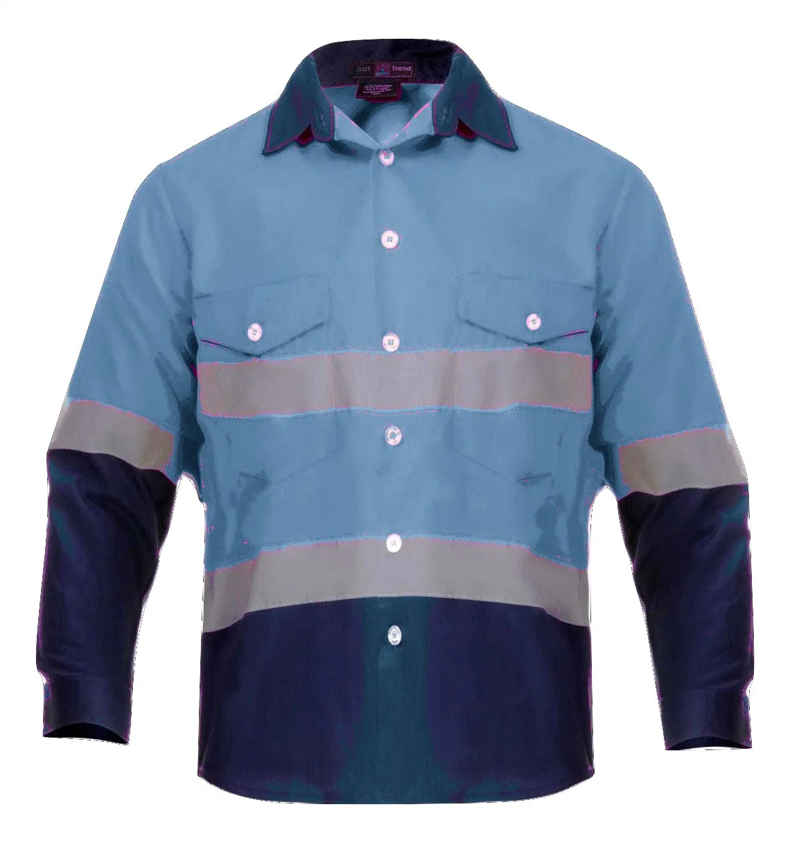 Wholesale Custom Made High Visibility Hi Vis Reflective Safety Work Shirt Workwear Short Sleeves- Light Weight