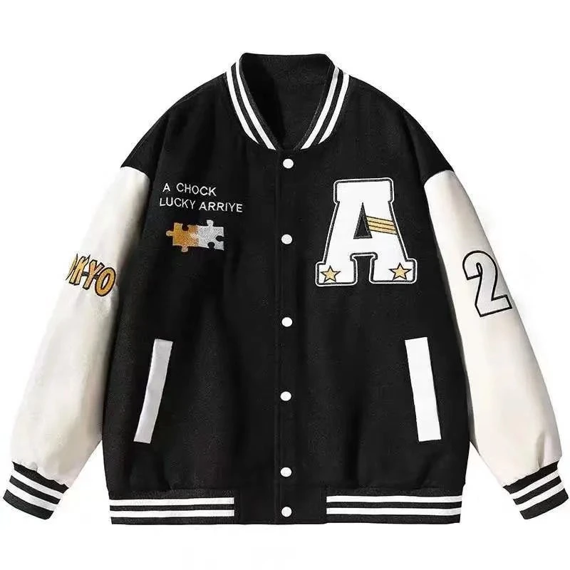 Vigour Custom Chenille Embroidery Long Sleeve Baseball Letterman Varsity Jacket for Men