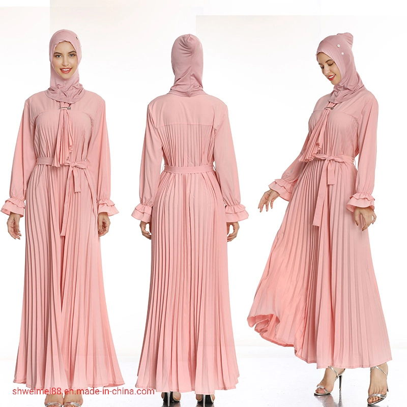 2020 New Design Wholesale High Quality Women Muslim Long Dress Kaftan Arab Abaya Islamic Chiffon Summer Beach Caftan Clothing Customized Service for Apparel