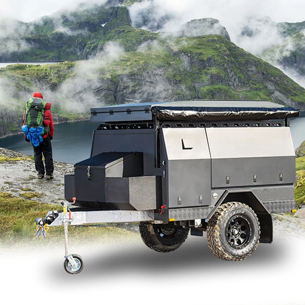 Ecocampor Small Offroad Camper Trailer Utility Travel Trailer with Tent and Kitchen for Sale
