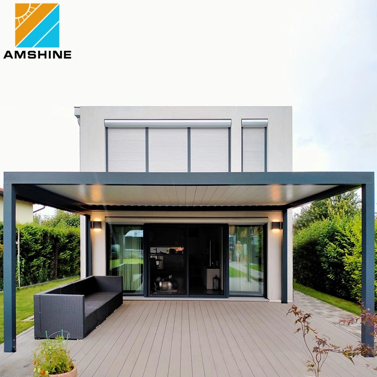 Neueste Design Aluminium Metall Lamellendach Elektrische Wasserdichte Aluminium Pergola Sonnenschutz