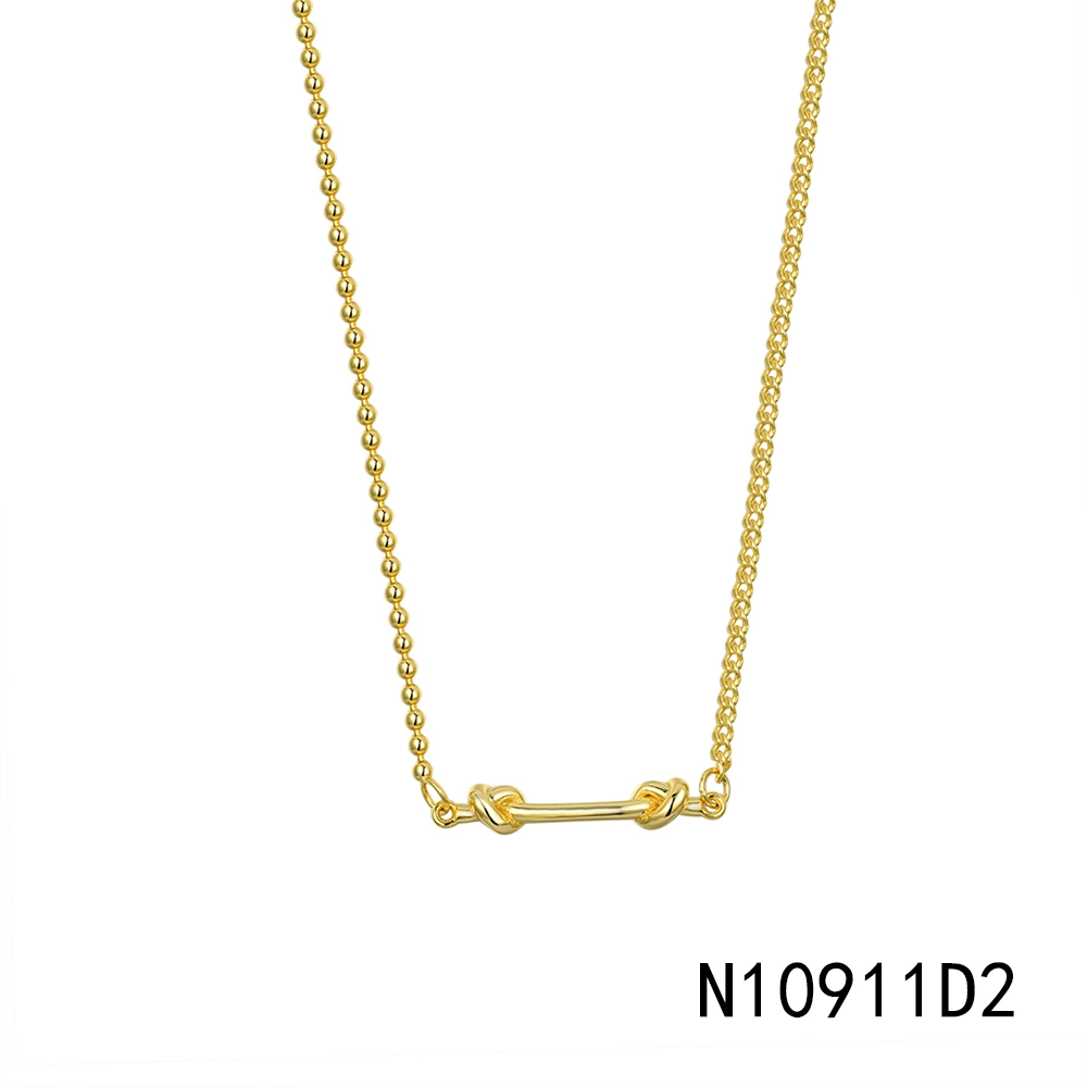 2023 Top Selling 14K Gold Plating 925 Sterling Plain Silver Necklace