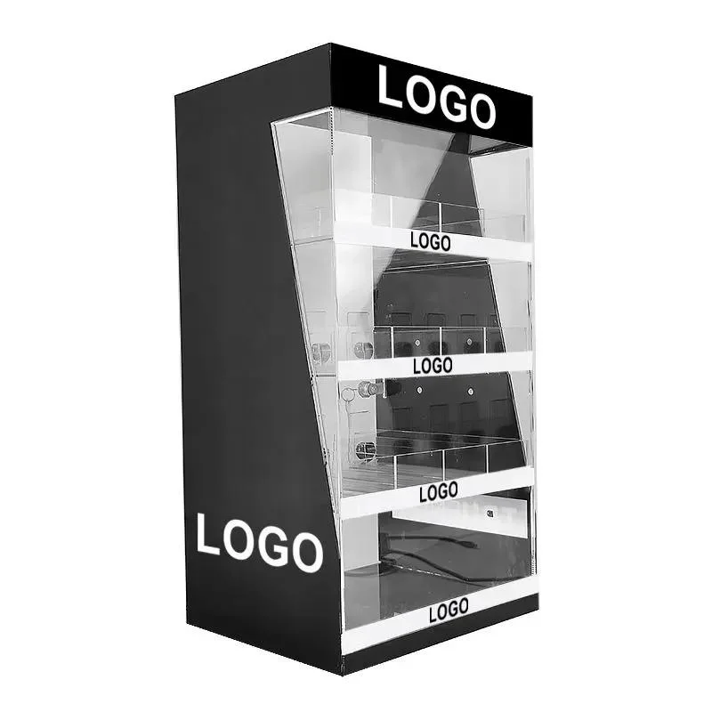 Auto Feed Products Spring Loaded Counter Shelf Cigarette Pusher Acrylic Display Stands