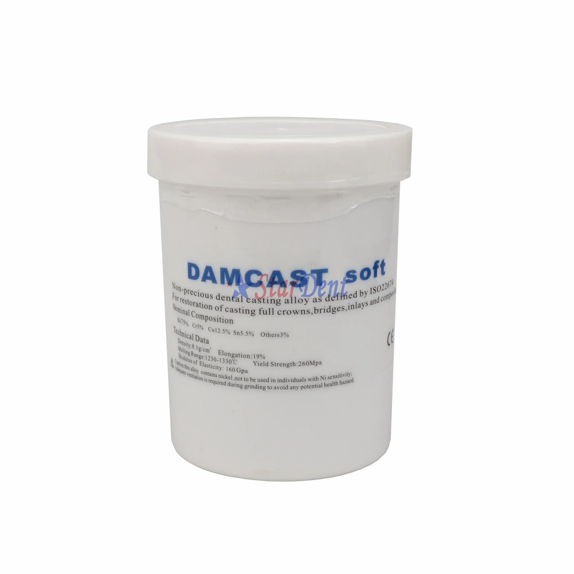 Dental Nickel-Base Casting Alloy Beryllium-Free Damcast Soft Lab Material for Implant and Denture