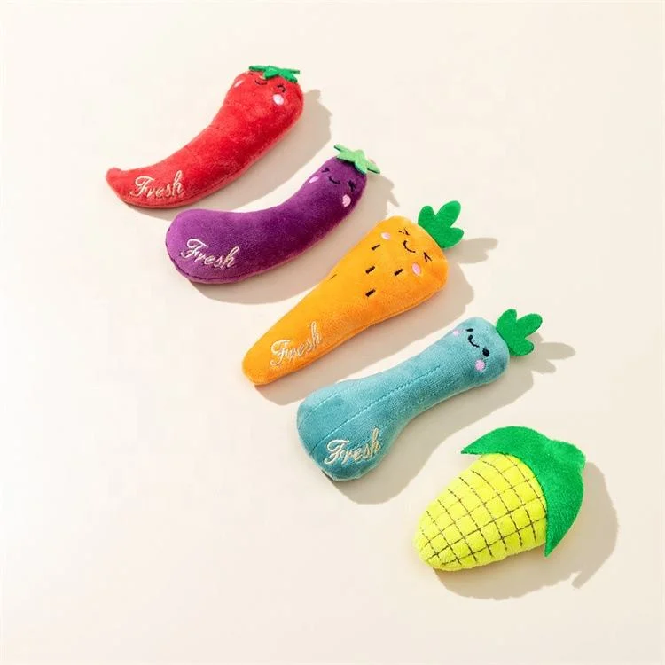 Factory Price Wholesale/Supplier Mini Cat Toys Cute Stuffed Vegetable Plush Toys with Catnips