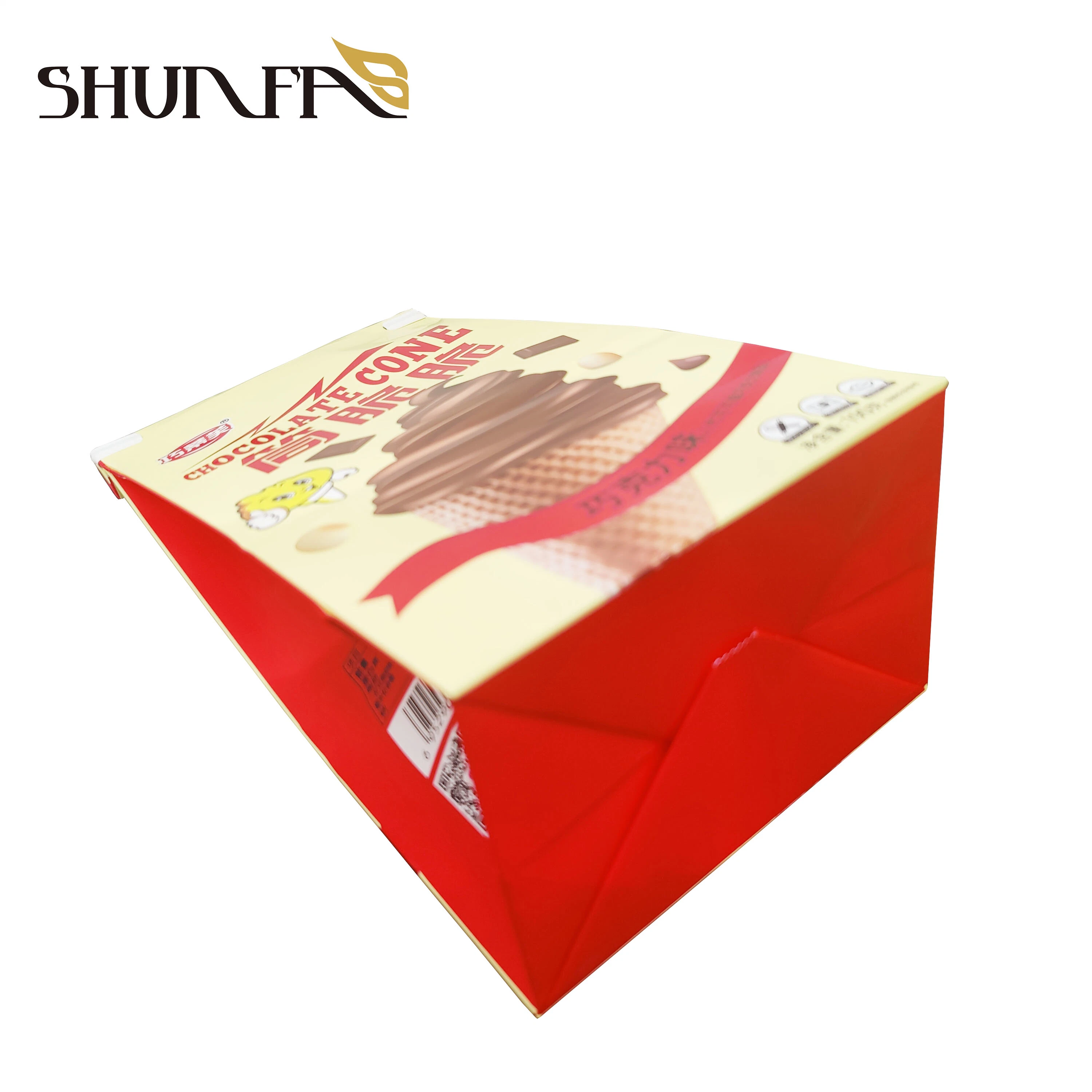 Hot Sale Square Bottom Packaging Pouch Ice-Cream Chocolate Snack Packing Bag