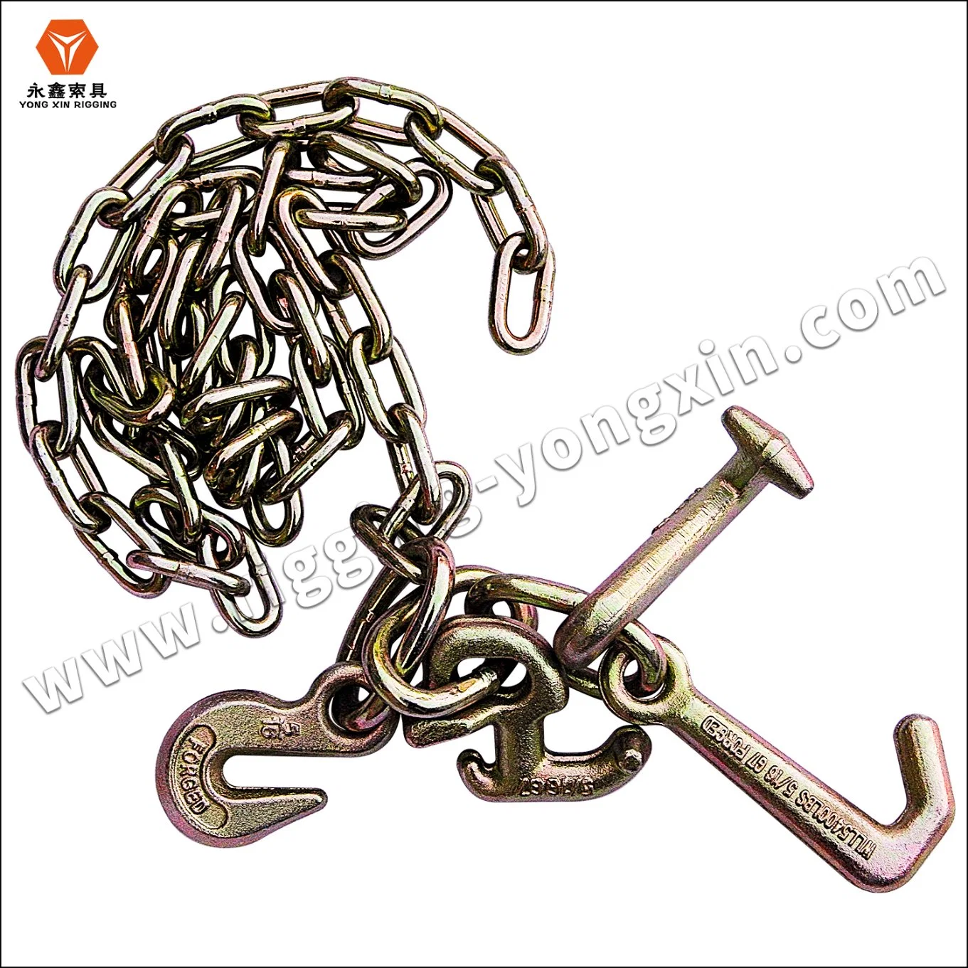 G70 Towing Car Drag Chains V Bridle Tow Chain with R T Mini J Hooks