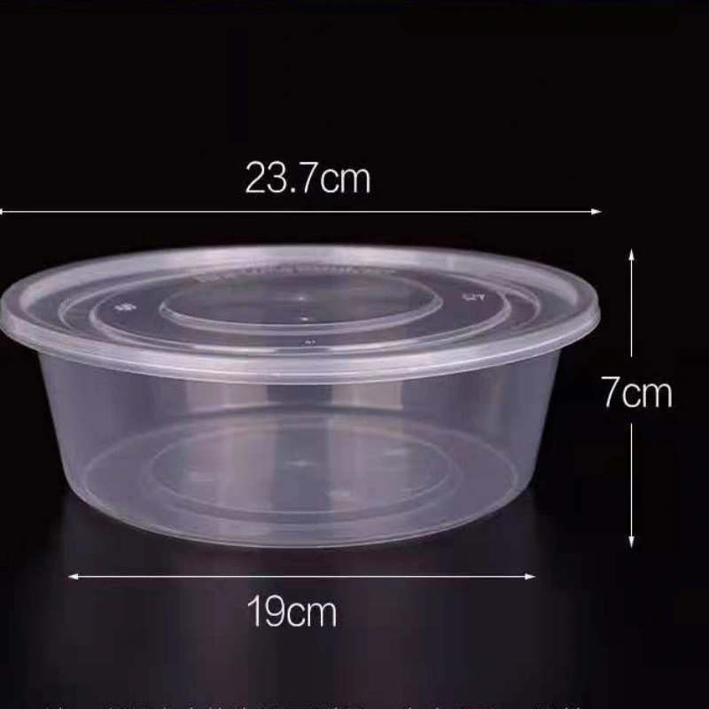 El uso de embalaje de plástico desechable PP rectangular de microondas comida contenedor 650 ml