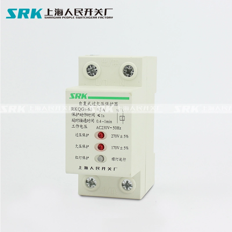 4p 3p+N 25A 32A 40A Self-Reset DIN Rail Automatic Over and Under Voltage Protector