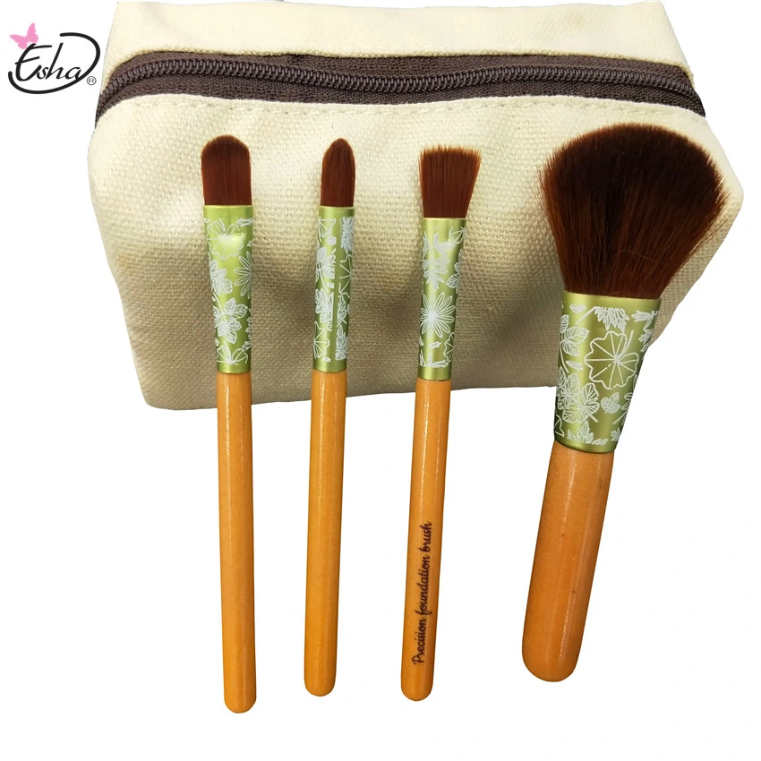 Pega de madeira pêlos sintéticos Cosmetic compõem o Kit de conjunto de escovas de maquiagem corar