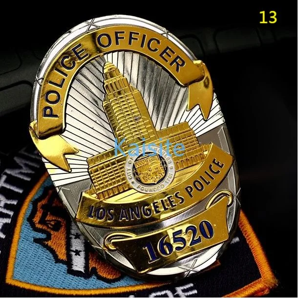 Custom Zinc Alloy Gold Plating Engraved Plaques Name Military Army Us Police Lapel Pins Metal Art Crafts Toronto Police Security Badge