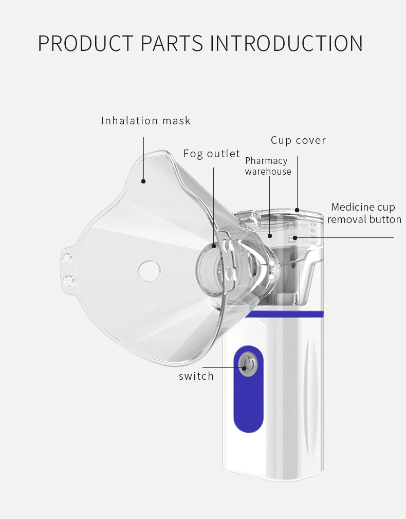 FDA Ce Certificate Portable Compressor Nebulizer Baby Personal Air Purification Machine