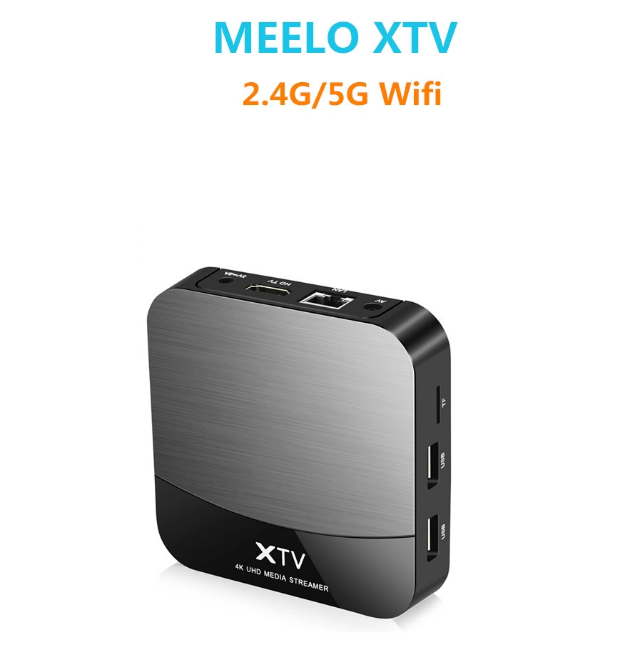 Meelo Plus Xtv Stalker Android 9.0 TV Box Ott Set Top Box 4K 2.4G 5g WiFi Support Xtream Codes Media Player