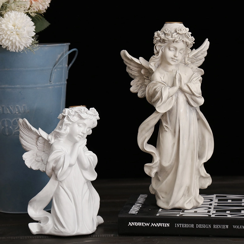 Conjunto de 3 Querubins Angels Estátua suporte para velas para Piscina Pátio Exterior decorações de Jardim