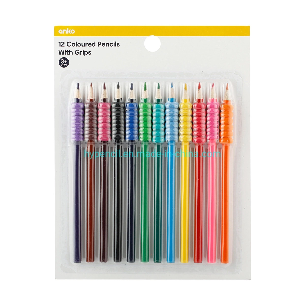 School Stationery Art Supplies Set of 8 Color Pencil with Grips