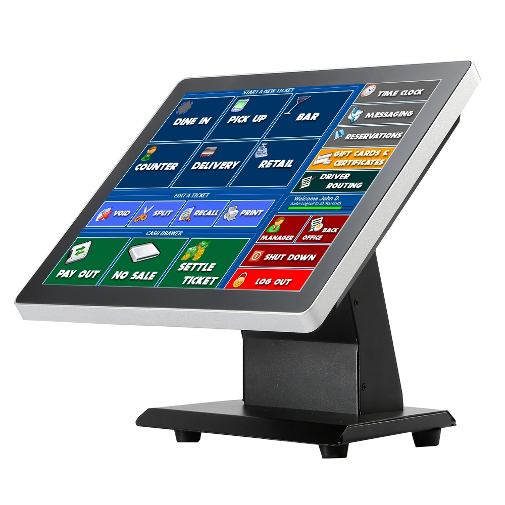 Cheapest 15 Inch Single Screen All in One POS Terminal I3 I5 for Linux. Windows System with 80mm Thermal Printer