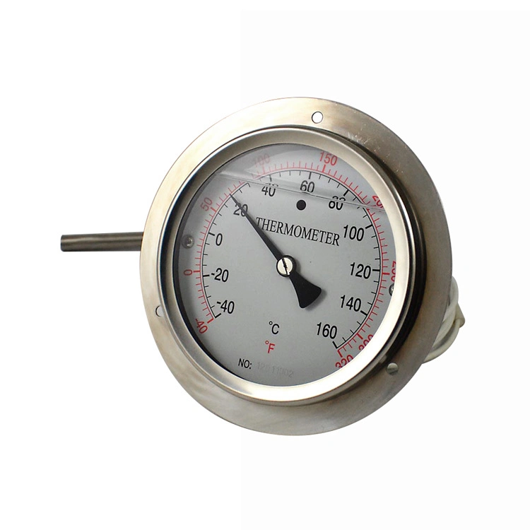 Back Connection Vapor Tension Pressure Type Dial Capillary Thermometer for Boiler