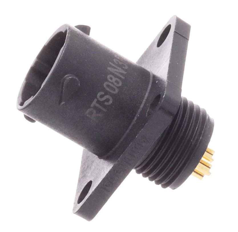 Conector automático, flange quadrada, Rcpt 3, POS SZ, 8 pinos Conector circular padrão da tomada Rts08n3p