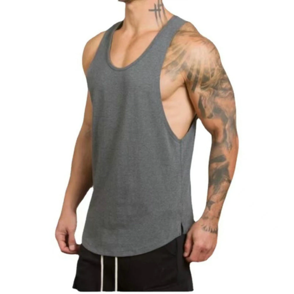 Los hombres Tank Top Sin Mangas Camiseta Tee muscular culturismo entrenamiento de fitness gimnasio Wbb18556 de desgaste