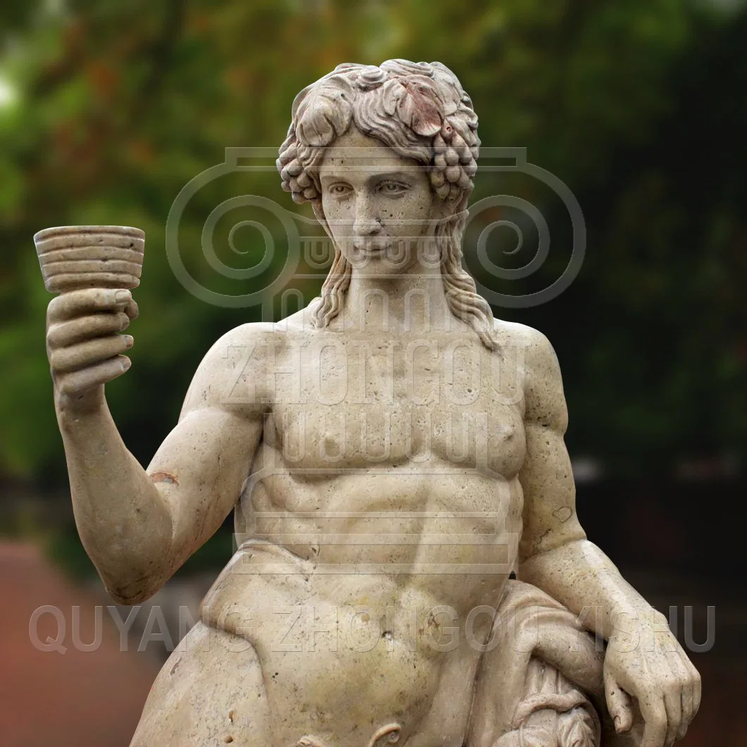 Piedra de mármol tallado en granito temporada cuatro estatua de Dios, la decoración de jardín de esculturas de Bacchus