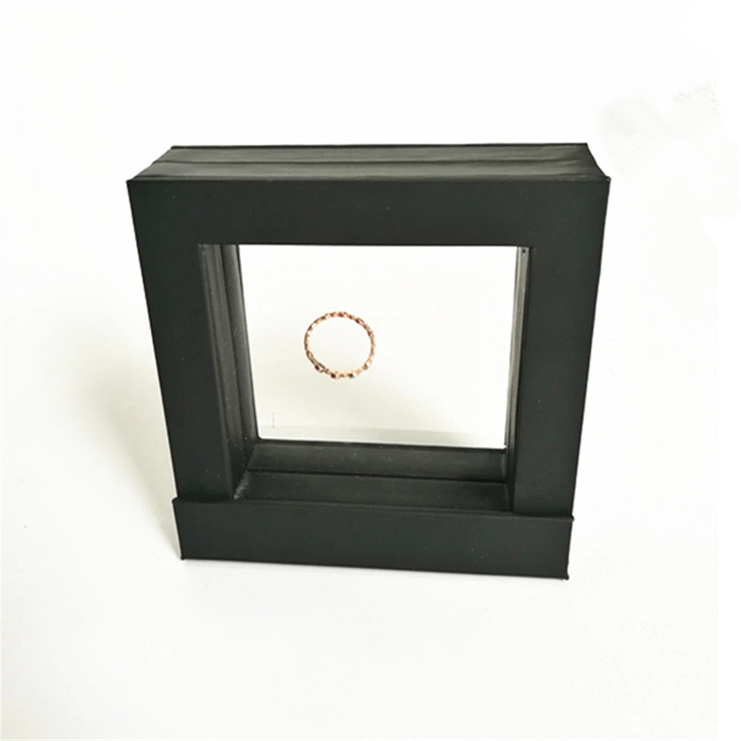 Popular Magnetic Transparent Film Jewelry Gift Box for Ring Coin Display Stand