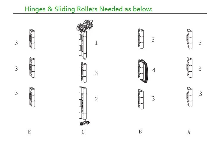 Balcony Folding Sliding Door 4 Fold Hardware System