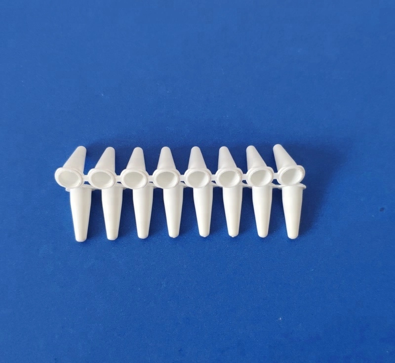 8 Strips Plastic Tubehigh Quality Eight-Row 0.2ml Tubes Universal Plastic Micro 4 PCS Strip PCR Tube 0.1ml