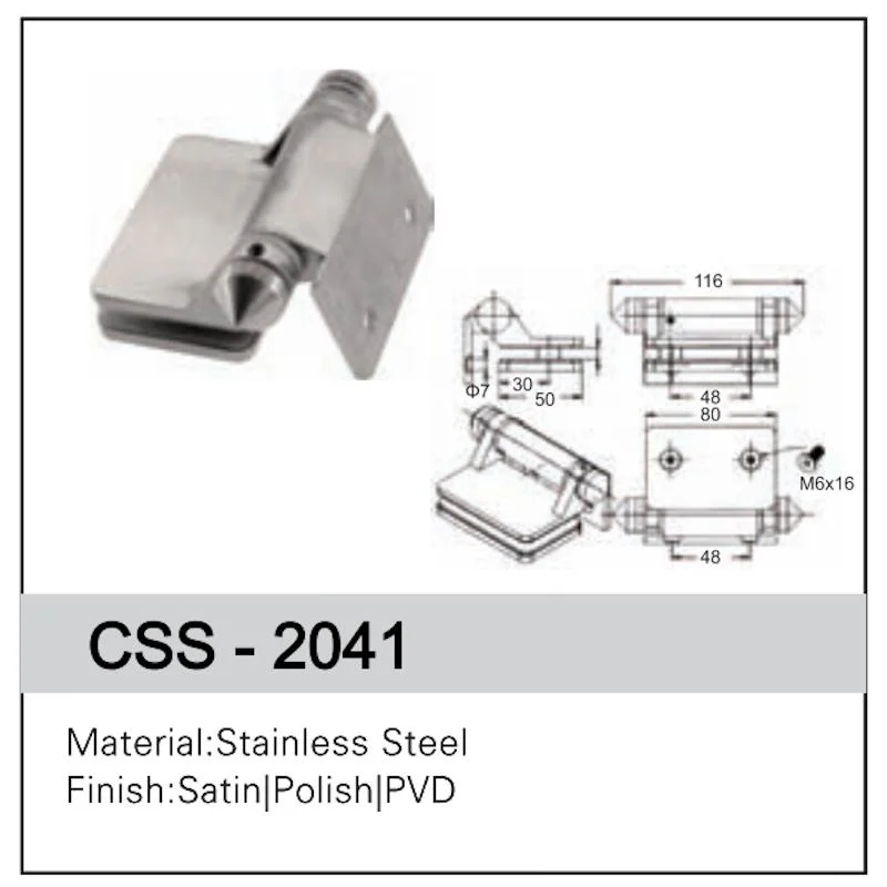 Edelstahl-Glasscharnier Css-2040