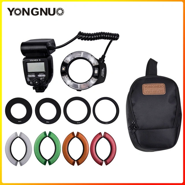 Yongnuo Yn14ex II Macro Flash LCD Display Adapter Ring Speedlite Light for DSLR Camera EOS 5D4 70d 80d 1dx2