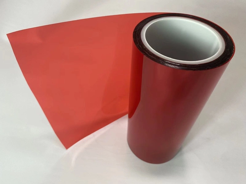 Red 50um PE Release Film with Silicone Layer for Adhesive Industry Electronic Die Cutting Packaging Industry