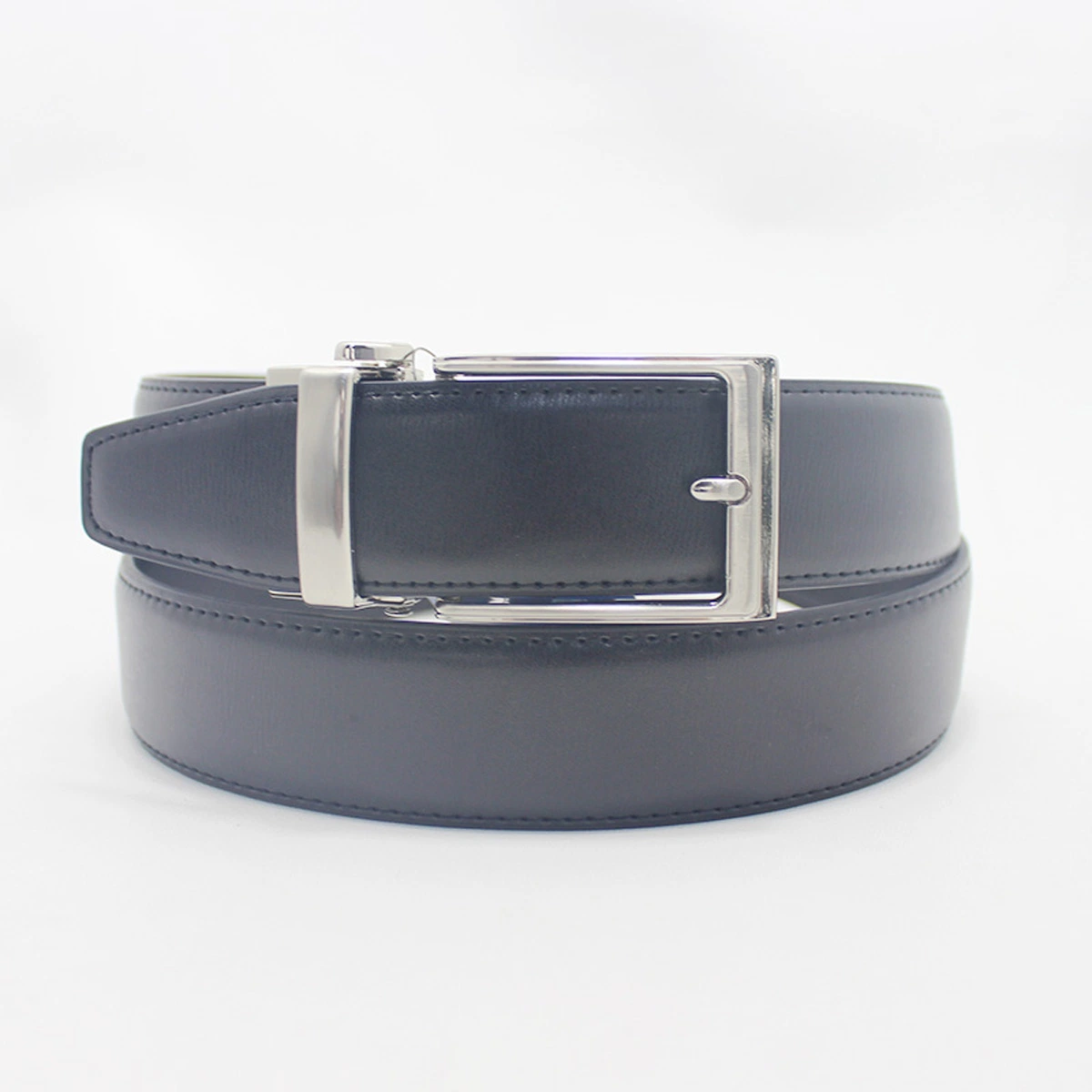 3.5cm Width Rotated Pin Buckle Double Sides Used Top Grain Leather Waist Belts